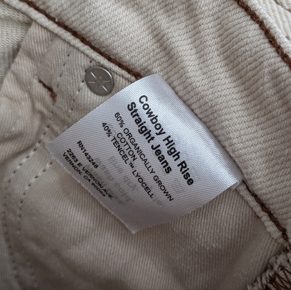 Reformation Cowboy High Rise Straight Jeans In Almond - Picture 8 of 10